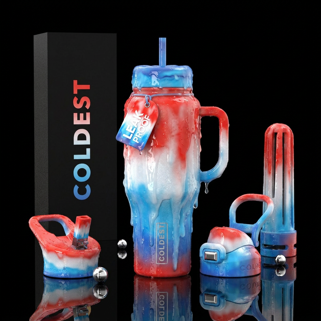 Melting bomb pop water bottle design