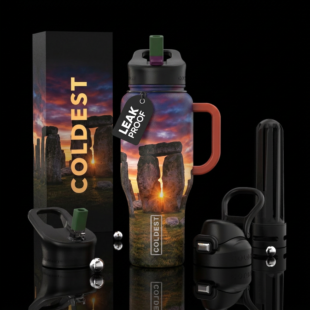 Stonehenge water bottle design