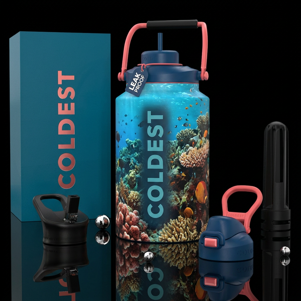 Great Barrier Reef water bottle design