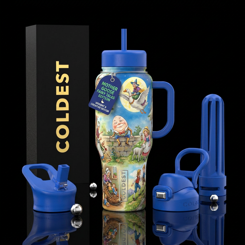 Mother Goose Fairy Tales water bottle design