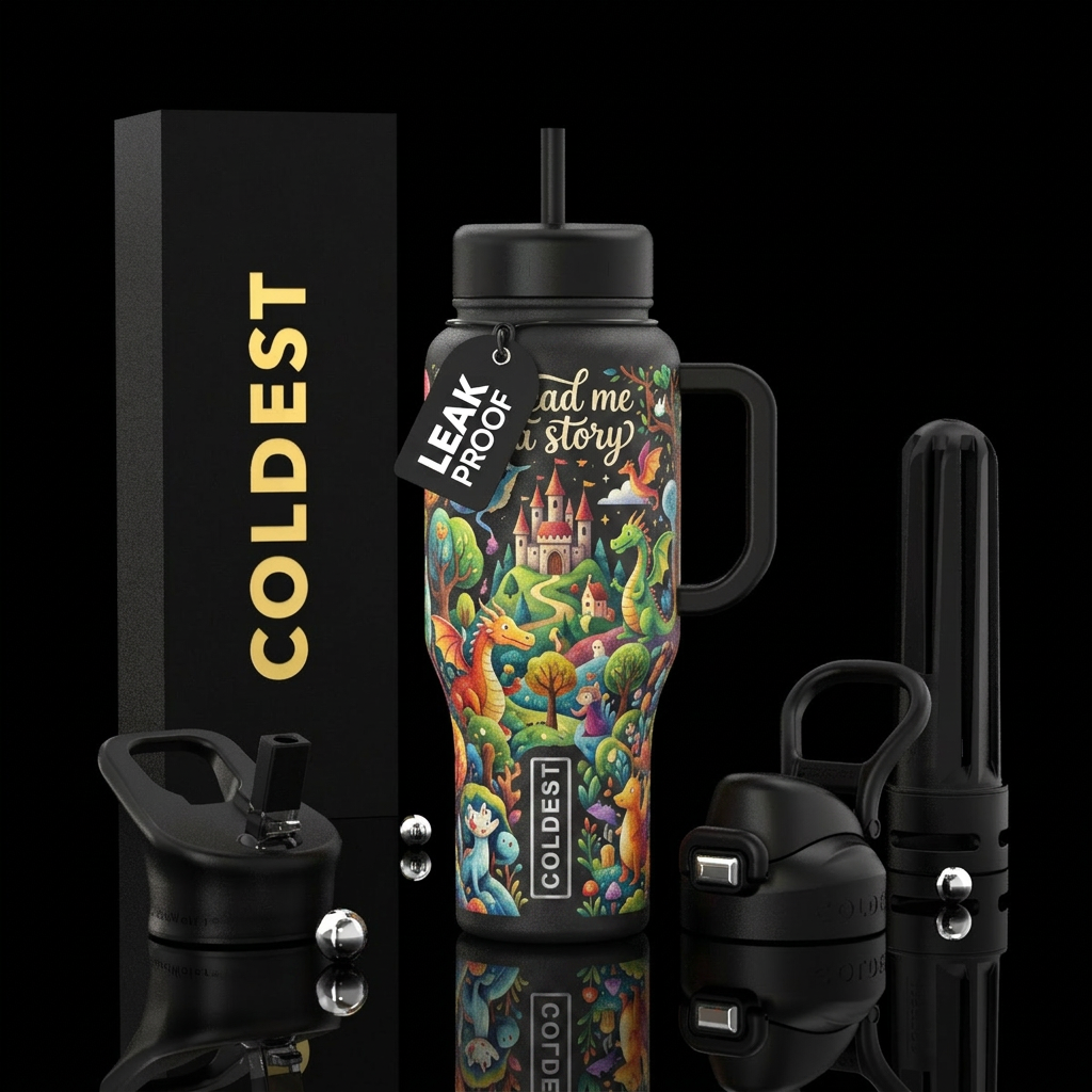 Read me a story water bottle design