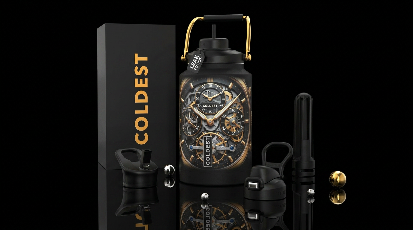 Clock (Time) in a bottle water bottle design