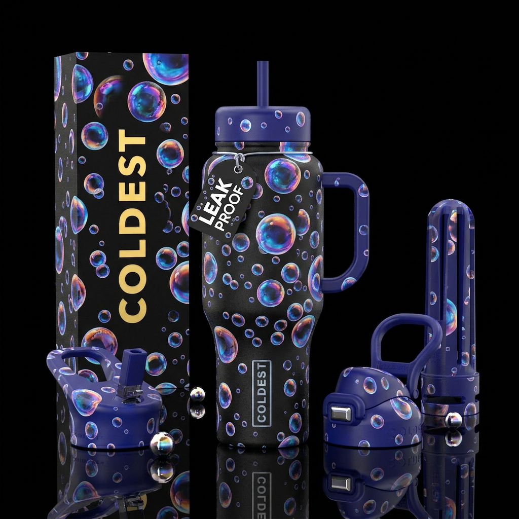Bubbles, bubbles everywhere water bottle design