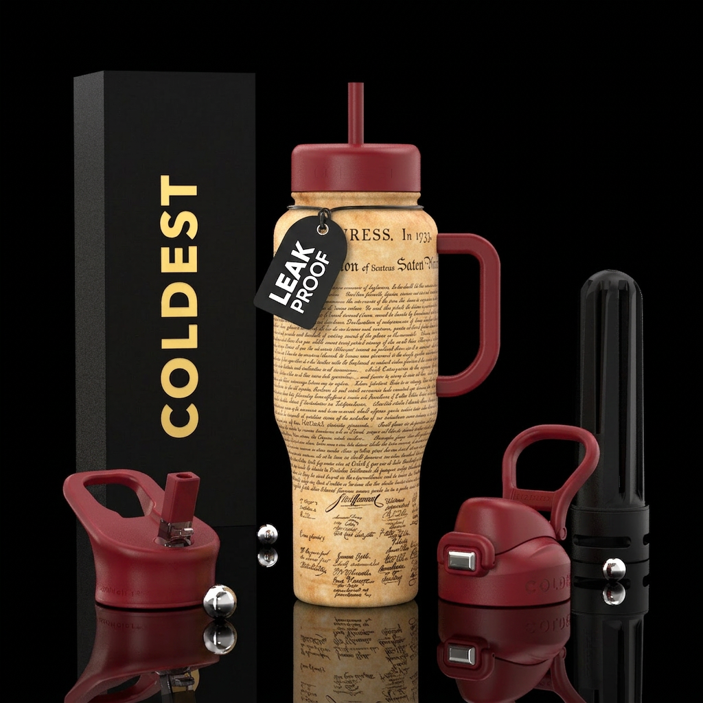 Declaration of Independence water bottle design