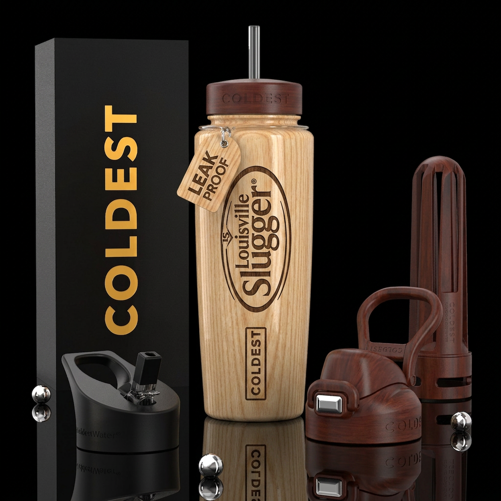 Bottle as a Louisville Slugger baseball bat water bottle design