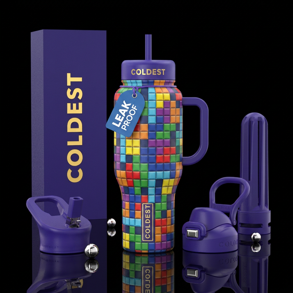 Tetris water bottle design