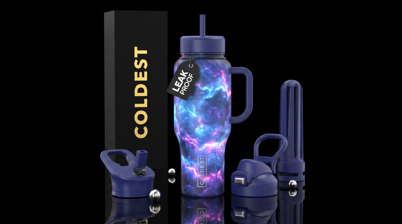 Glowie Clouds realistic water bottle design