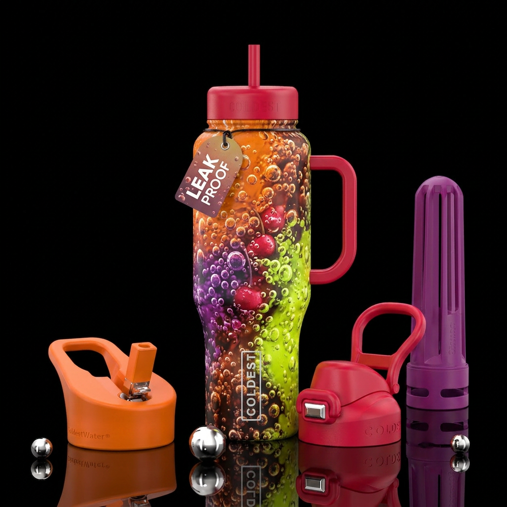 Soda pop bubbles water bottle design