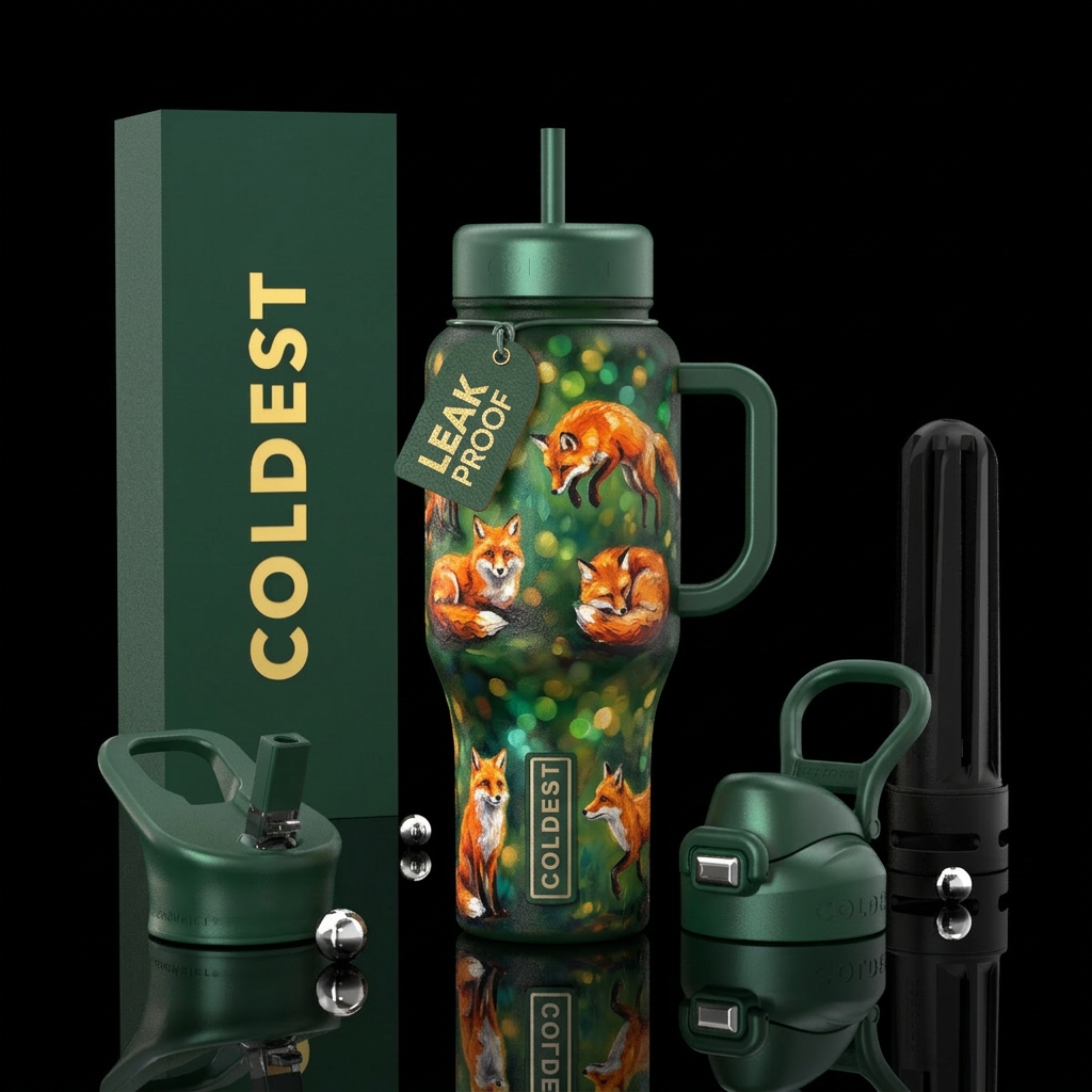 Fox forest water bottle design