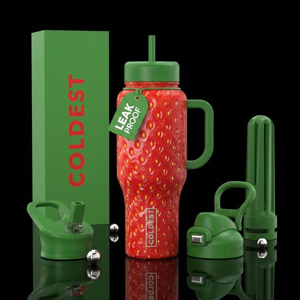 Strawberry water bottle design
