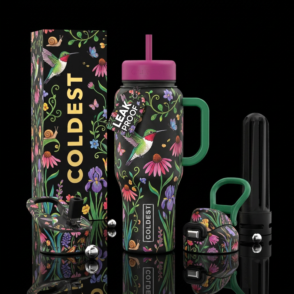 Humming bird water bottle design