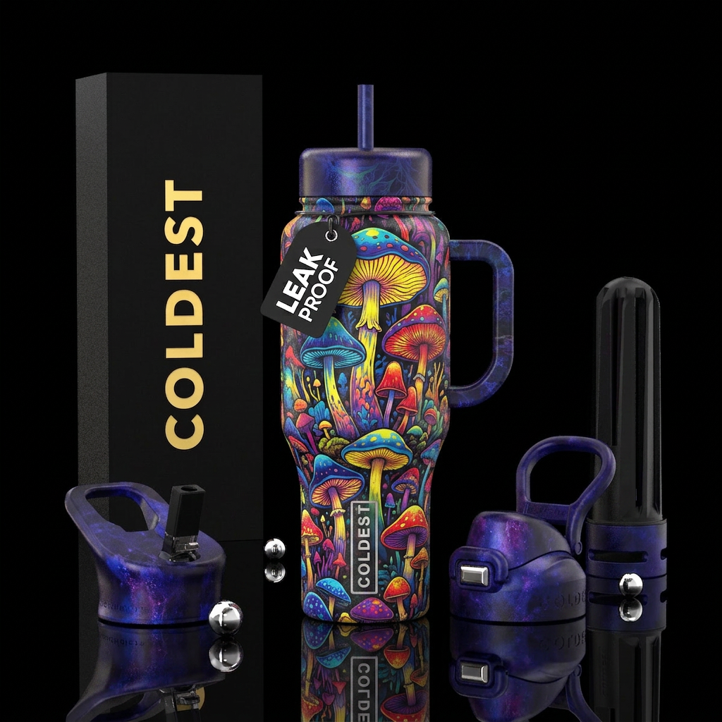 Mushroom Forest water bottle design