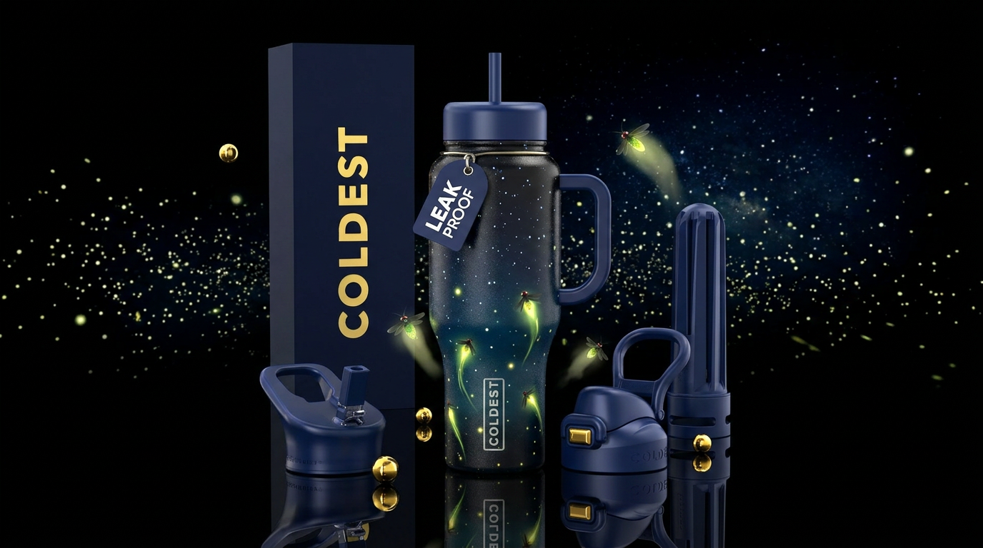 Firefly nights water bottle design