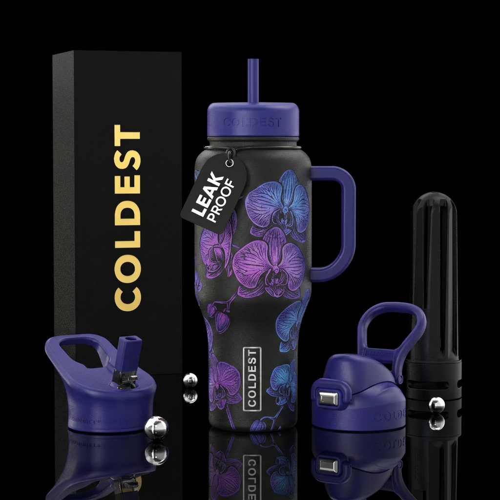 Orchids water bottle design