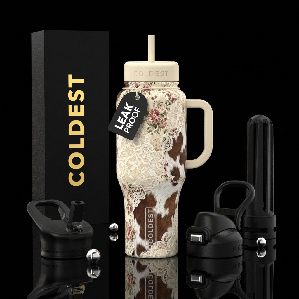 Leather and Lace water bottle design