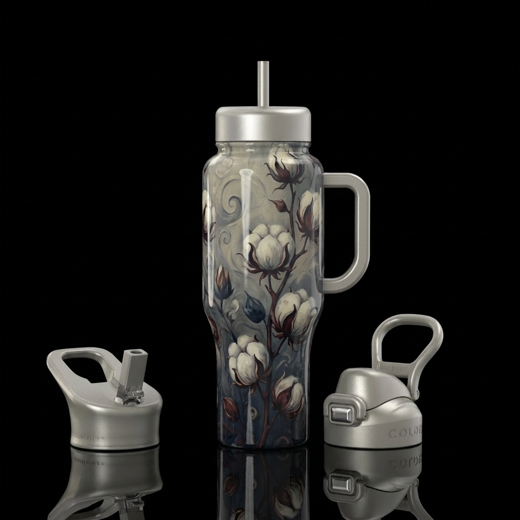Subtle, Pale colors, shiny, seamless, paint, cotto... water bottle design