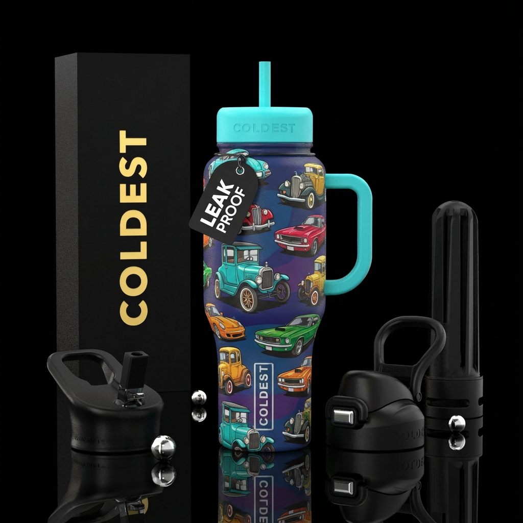 funny, old, old cars water bottle design