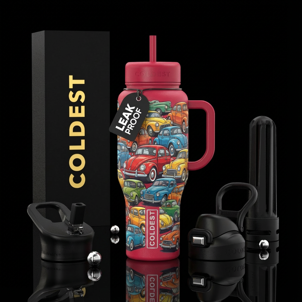 funny, old, old cars water bottle design