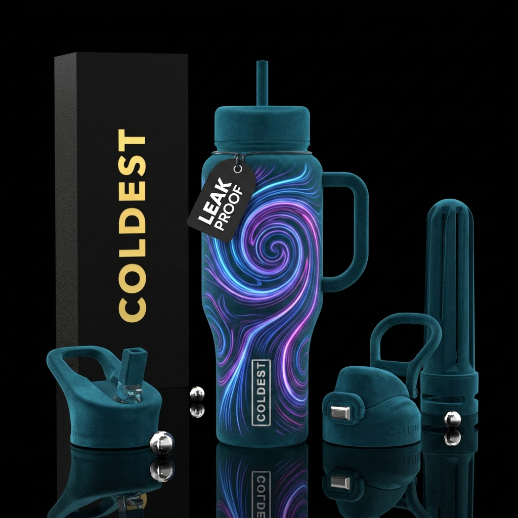 glowie, velvet, swirls water bottle design