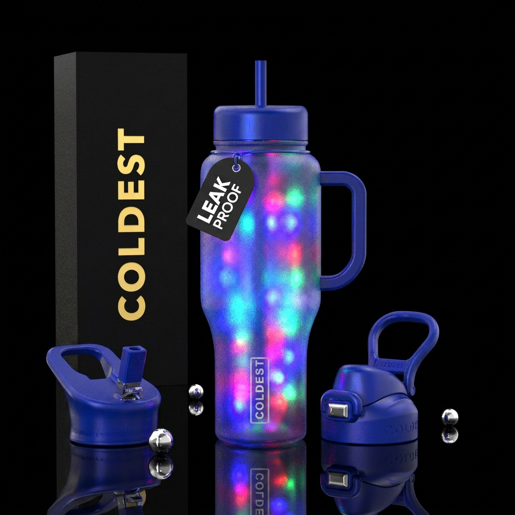 glowie flashlight in the dark water bottle design