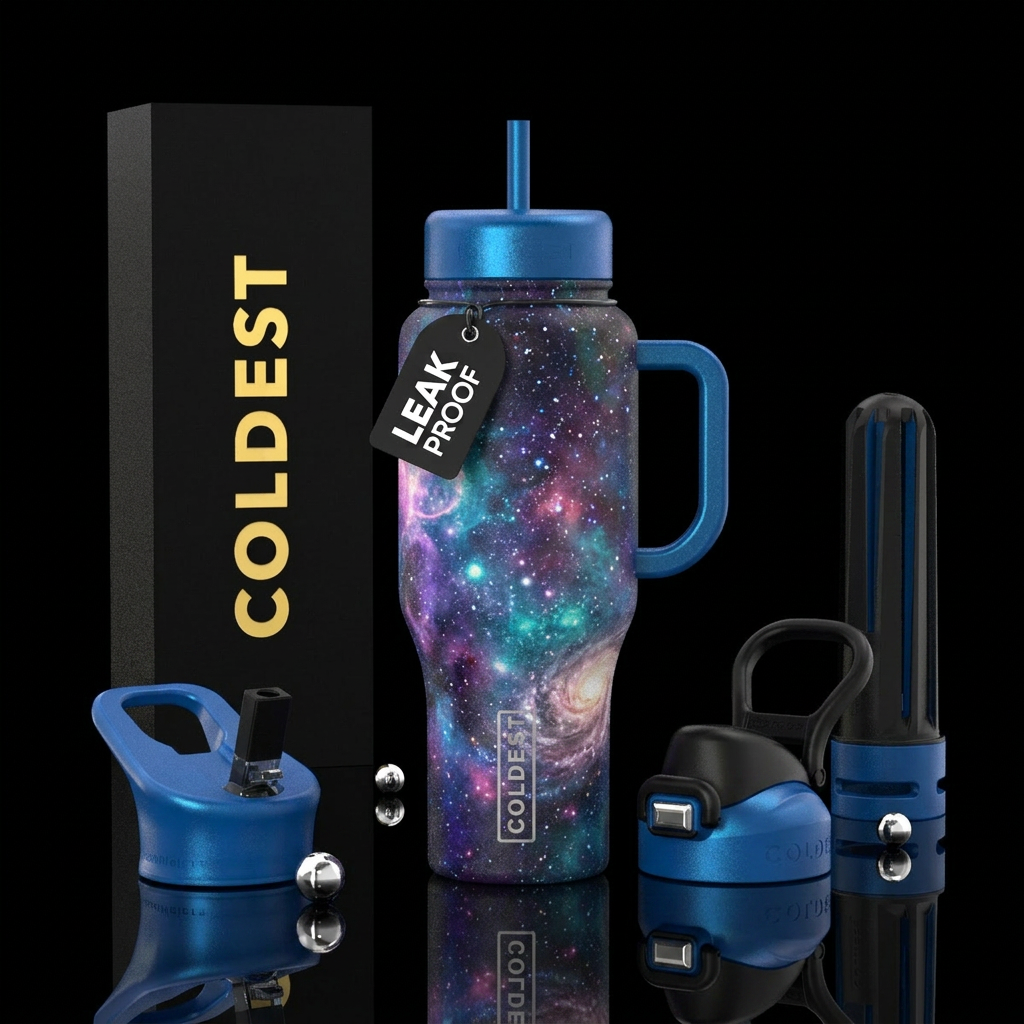 spirals, galaxy sky's water bottle design