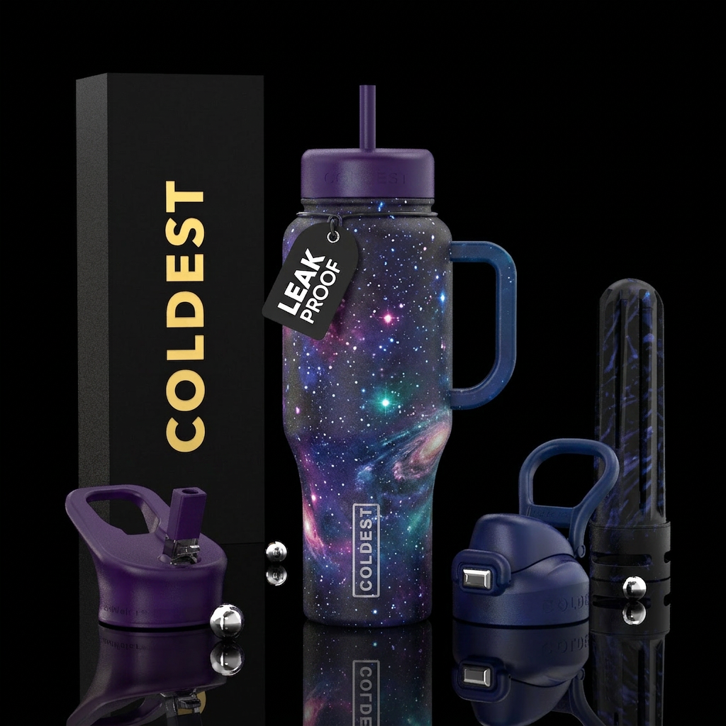 spirals, galaxy sky's water bottle design