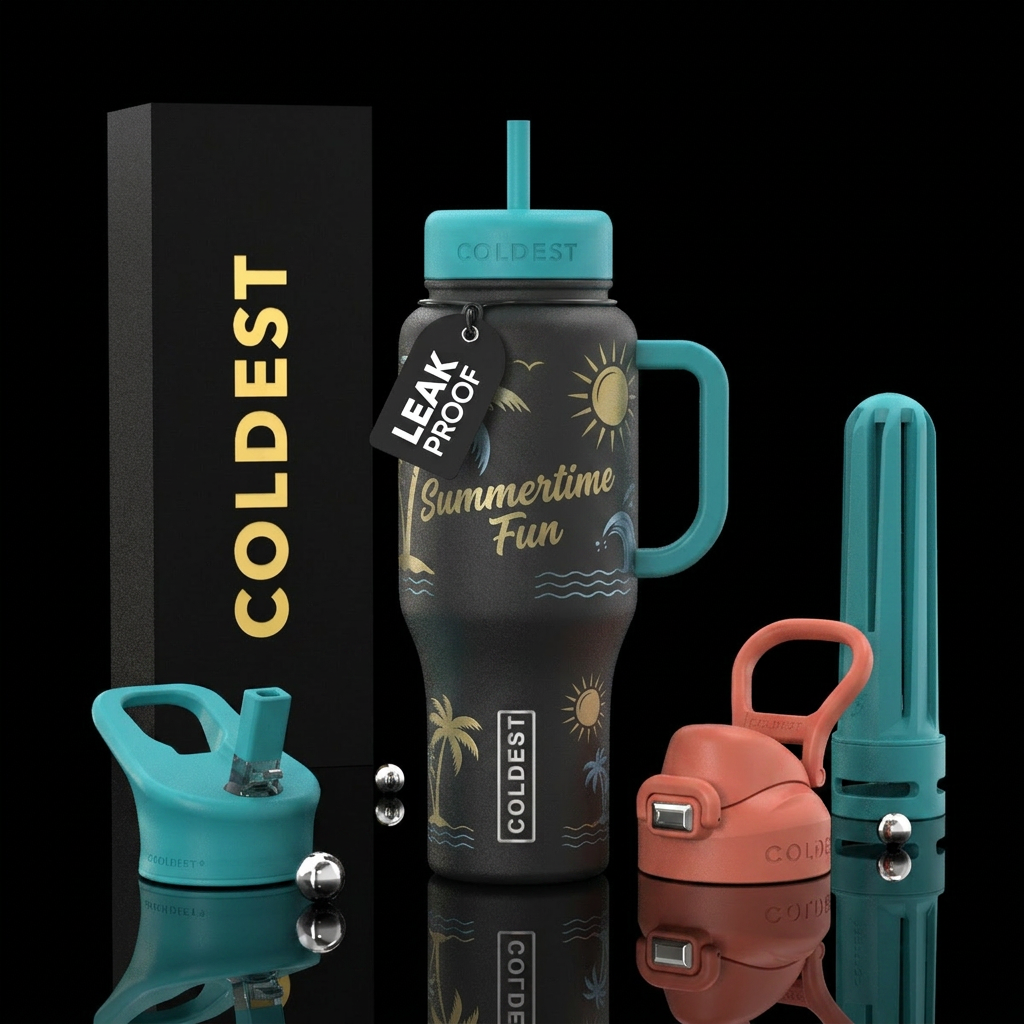 summertime fun water bottle design