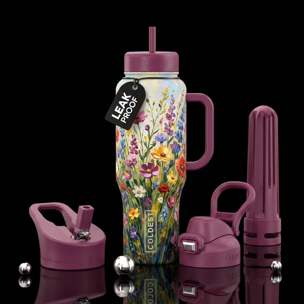 Floral Festival water bottle design