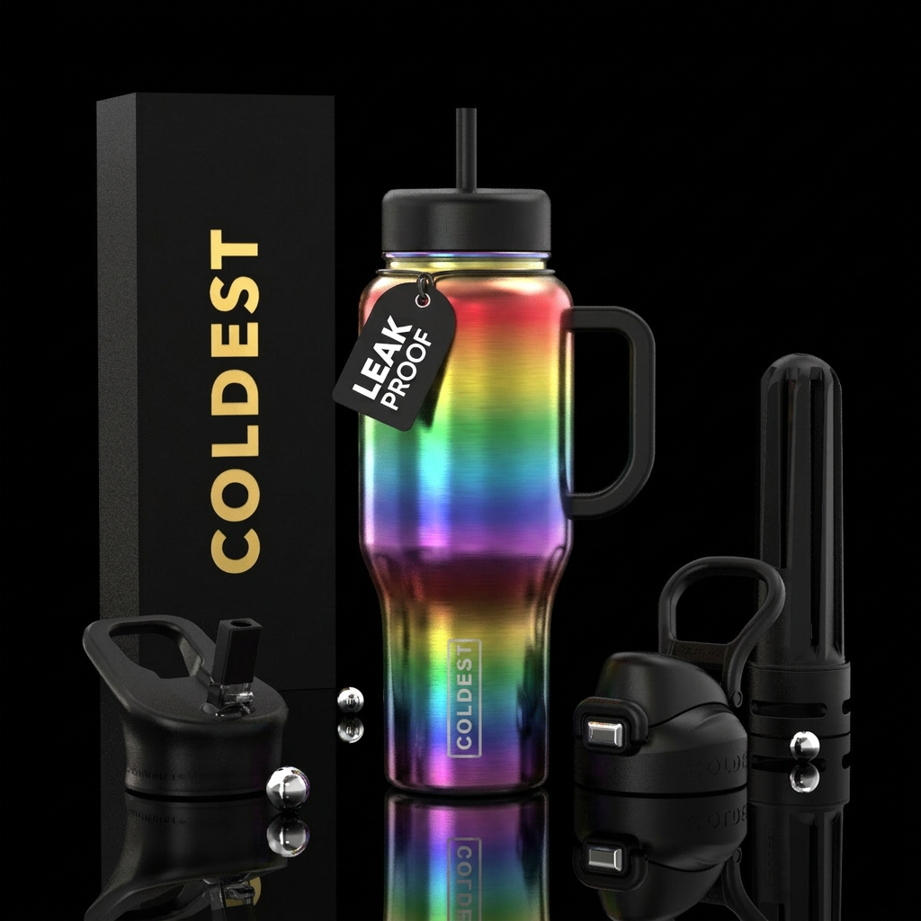 Rainbow Flash water bottle design