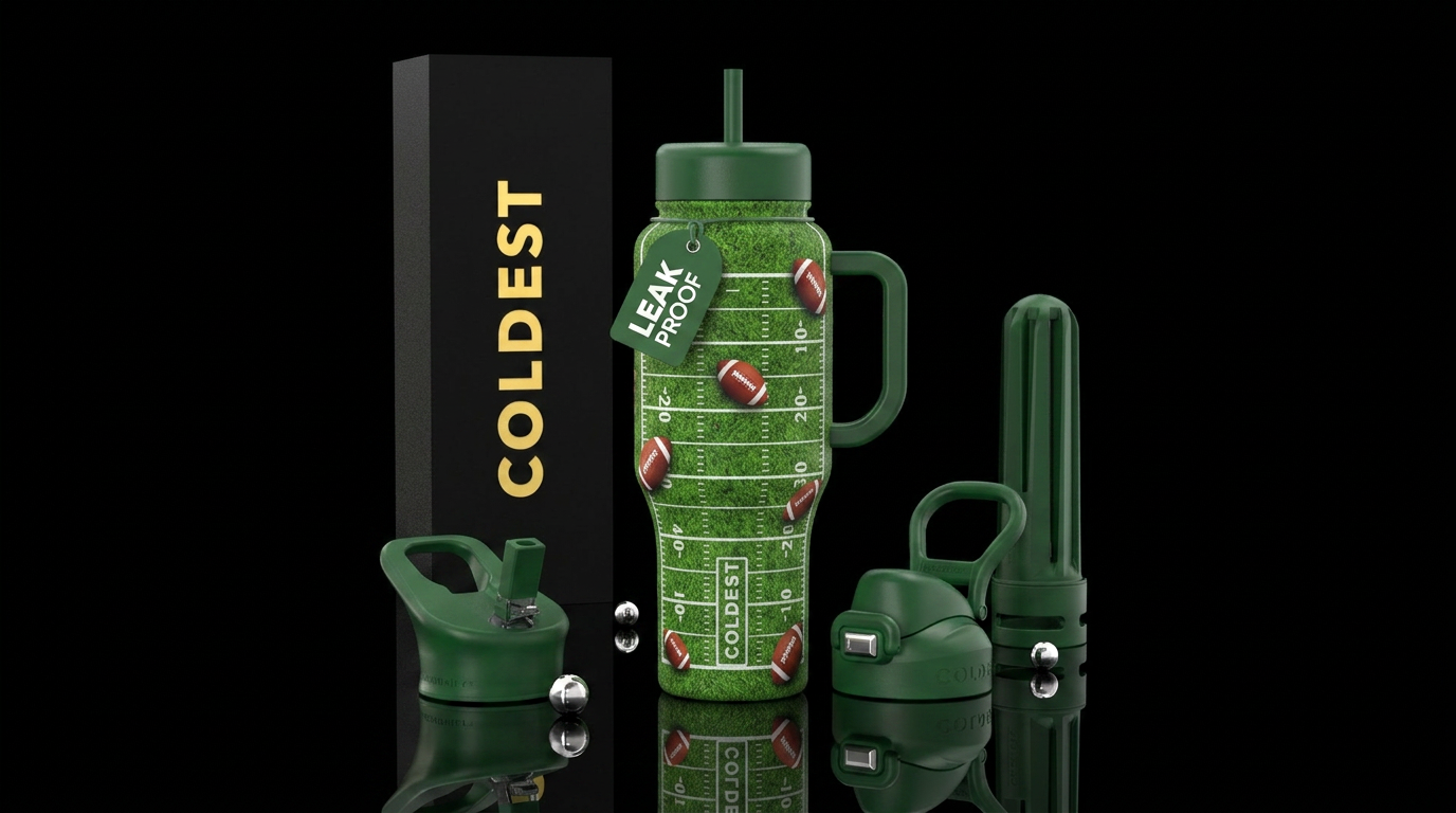 First Down water bottle design