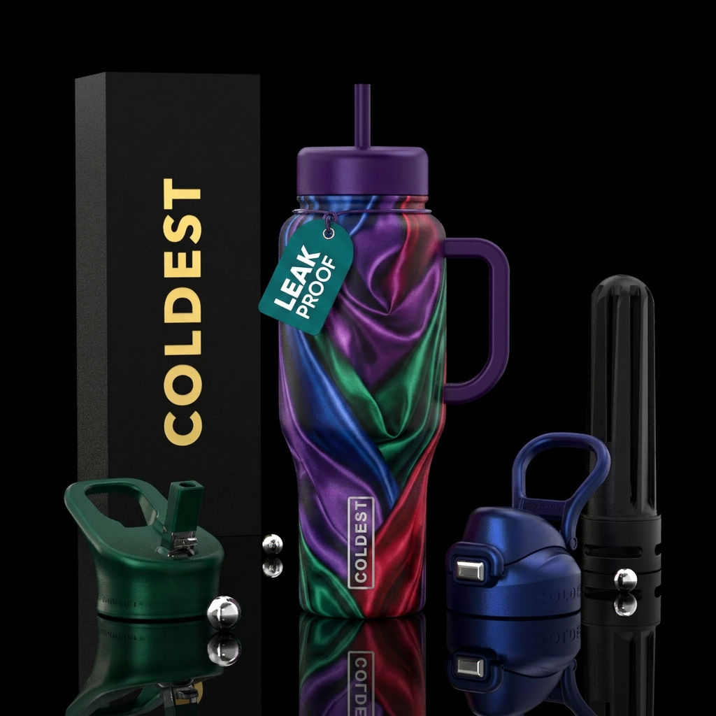 Silk fabrics draping water bottle design