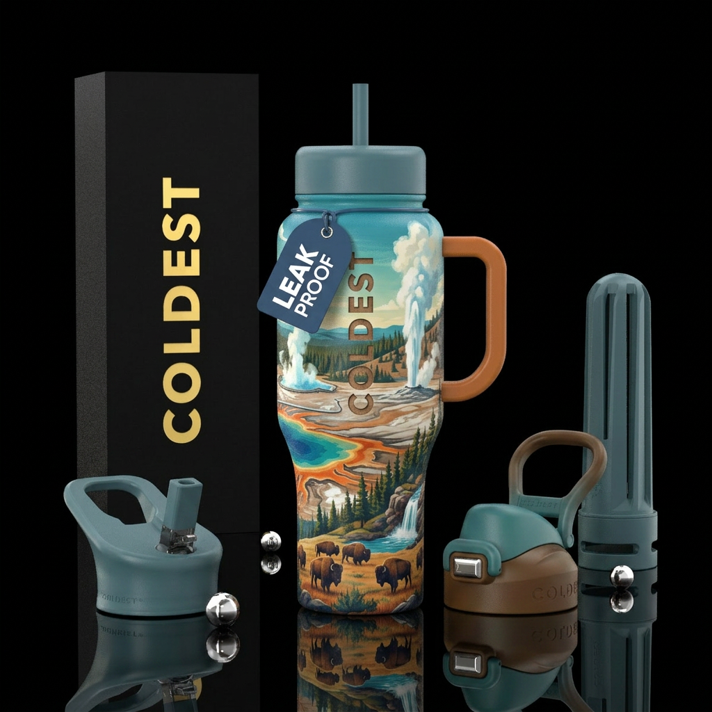 Yellowstone park water bottle design