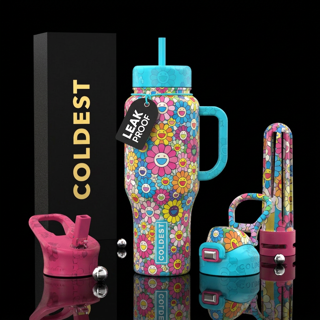 Takashi Murakami water bottle design