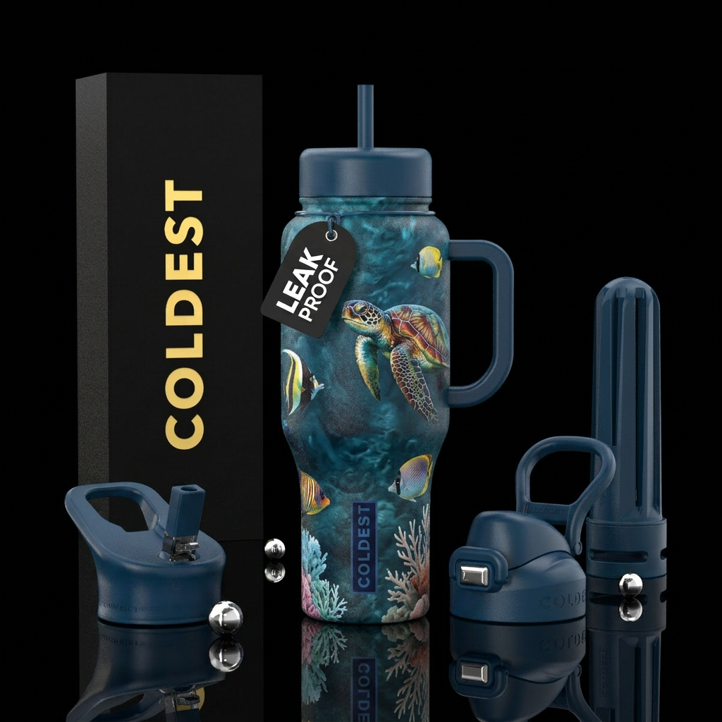 Ocean life water bottle design
