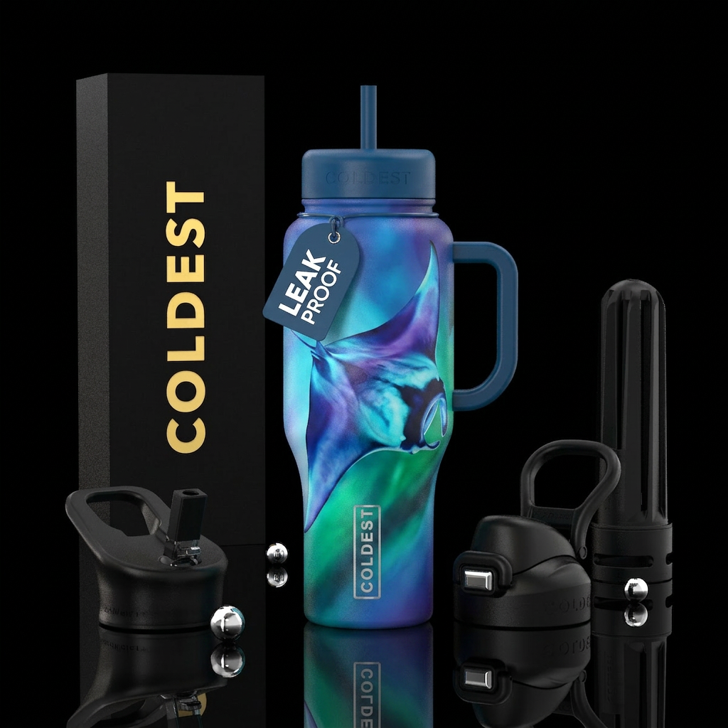 Manta ray water bottle design