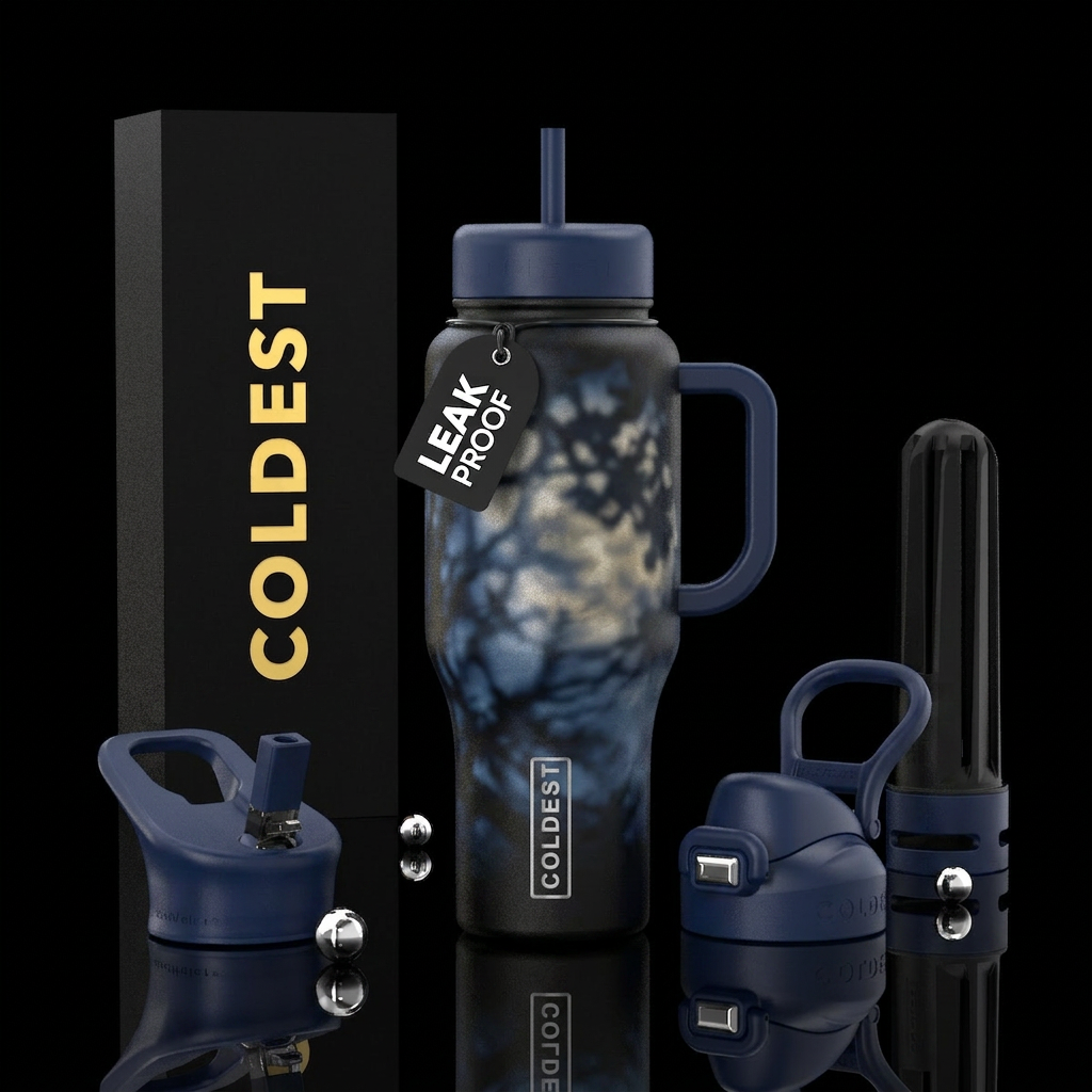 Moonlight shadows water bottle design