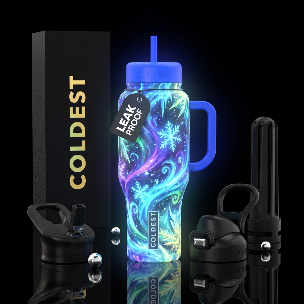 Glowie blizzard water bottle design