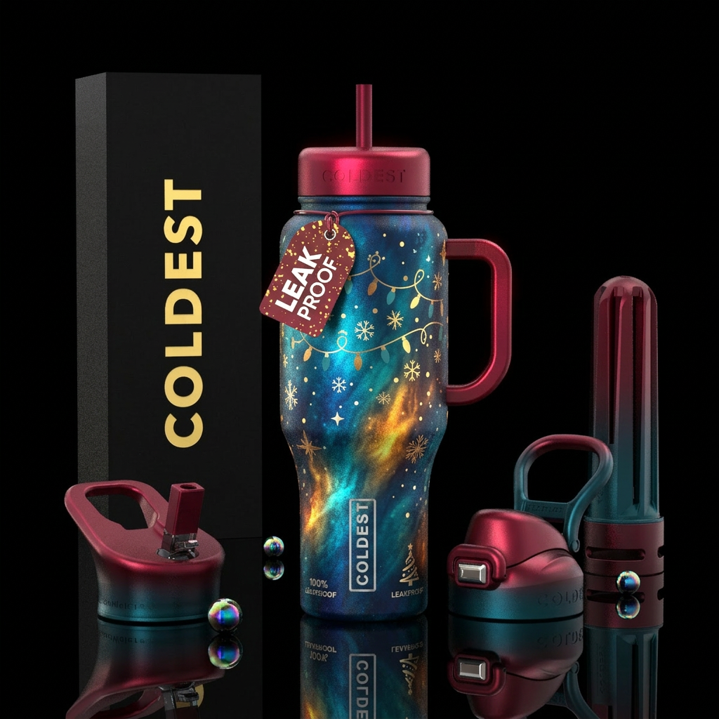 Holidays glowie water bottle design
