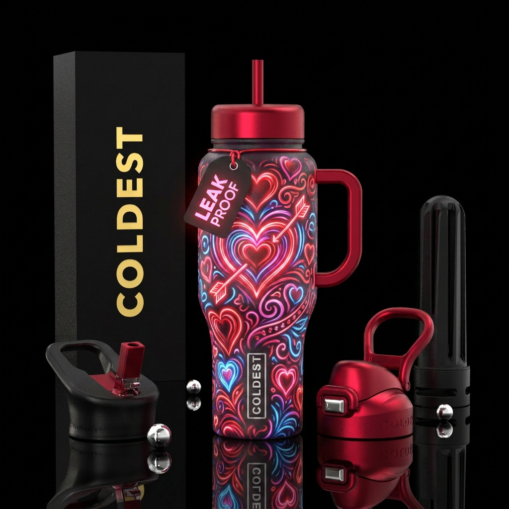 Glowie valentine water bottle design