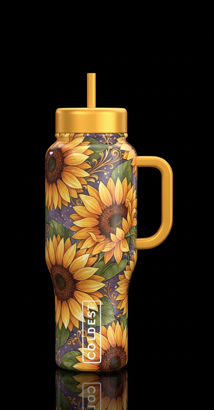 Sunflowers water bottle design