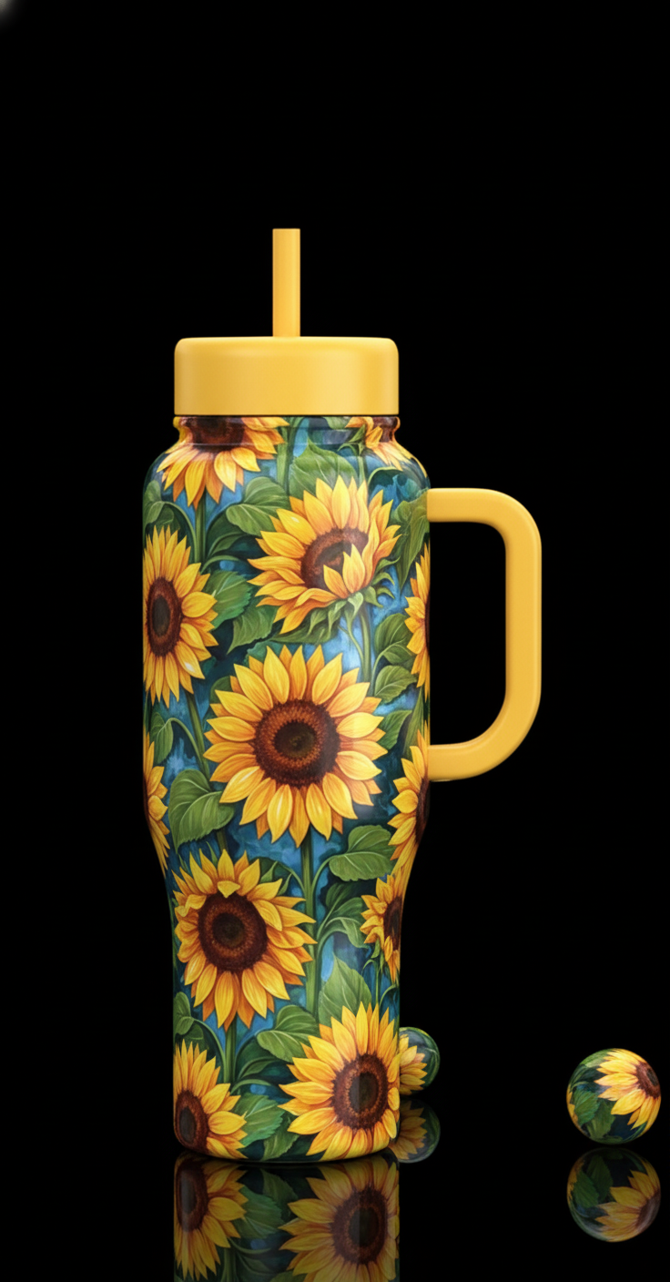 Sunflowers water bottle design