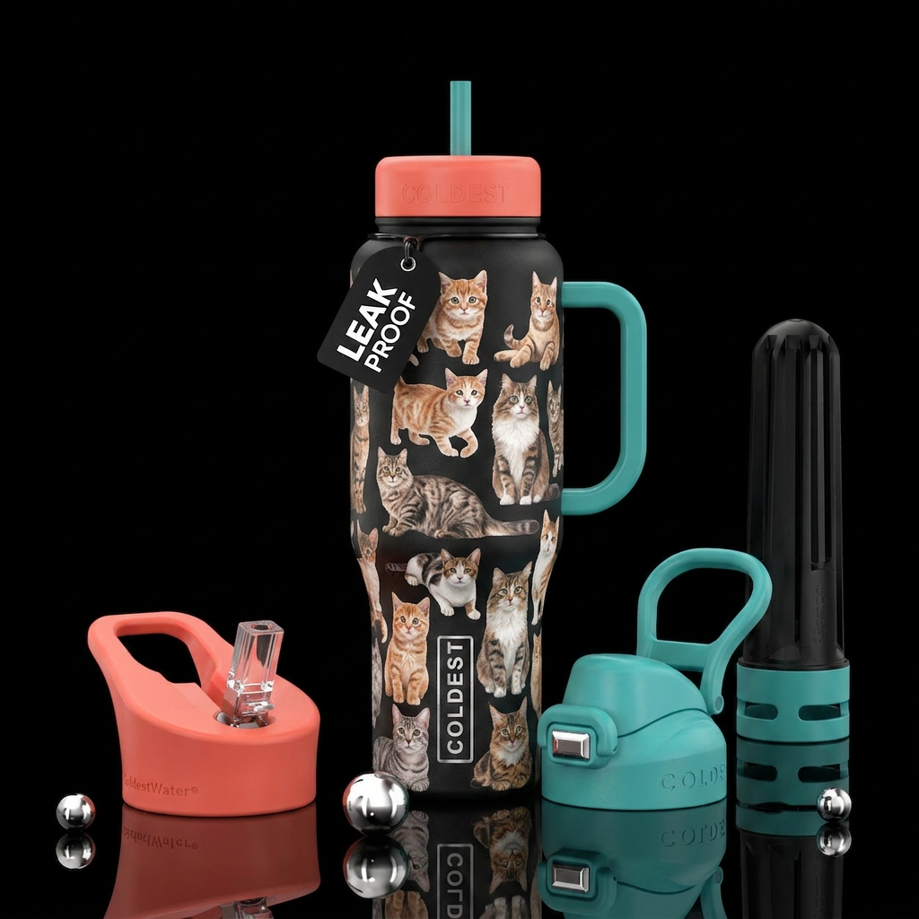 Cats water bottle design