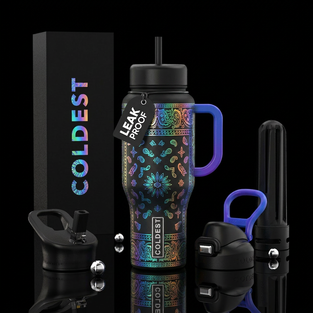 Pearlescent bandana water bottle design