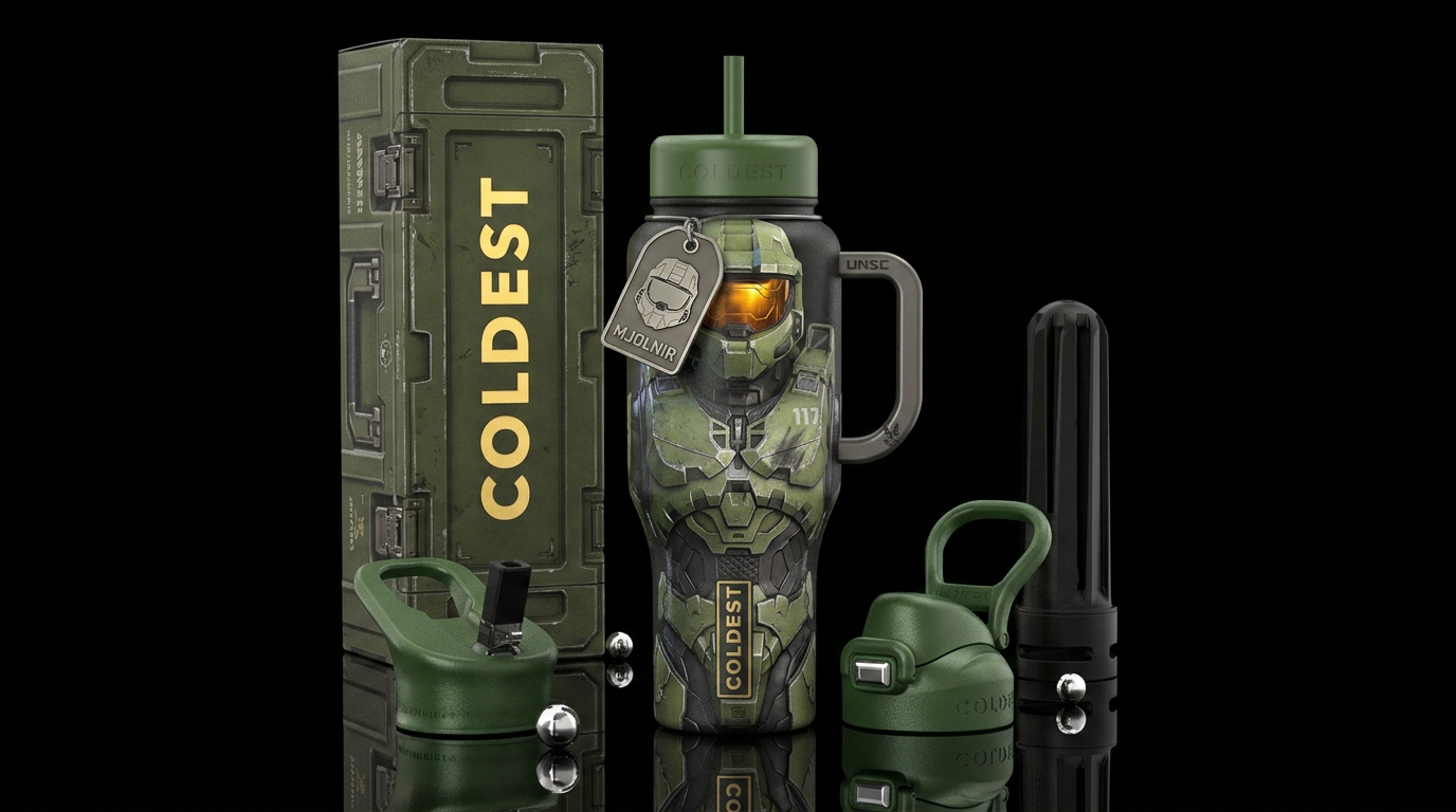 Halo master chief water bottle design