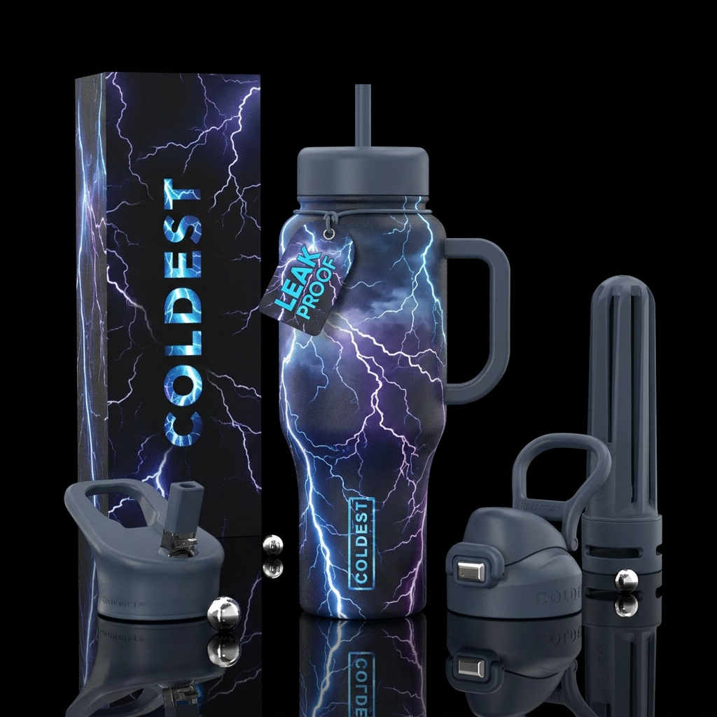 Lightening storm water bottle design