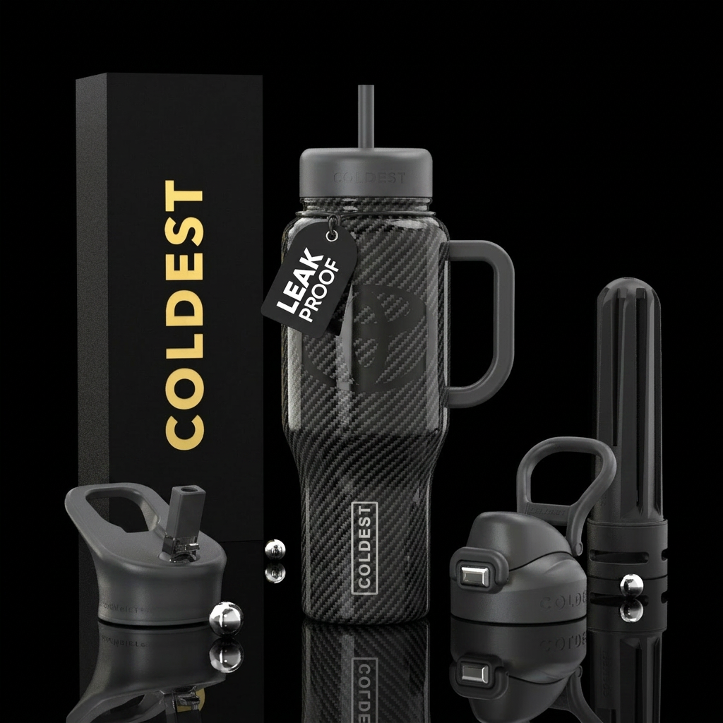 Toyota Carbin fiber texture wrap water bottle design