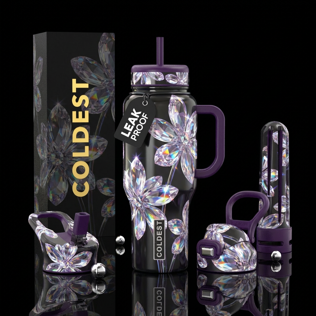 Crystal Petals water bottle design