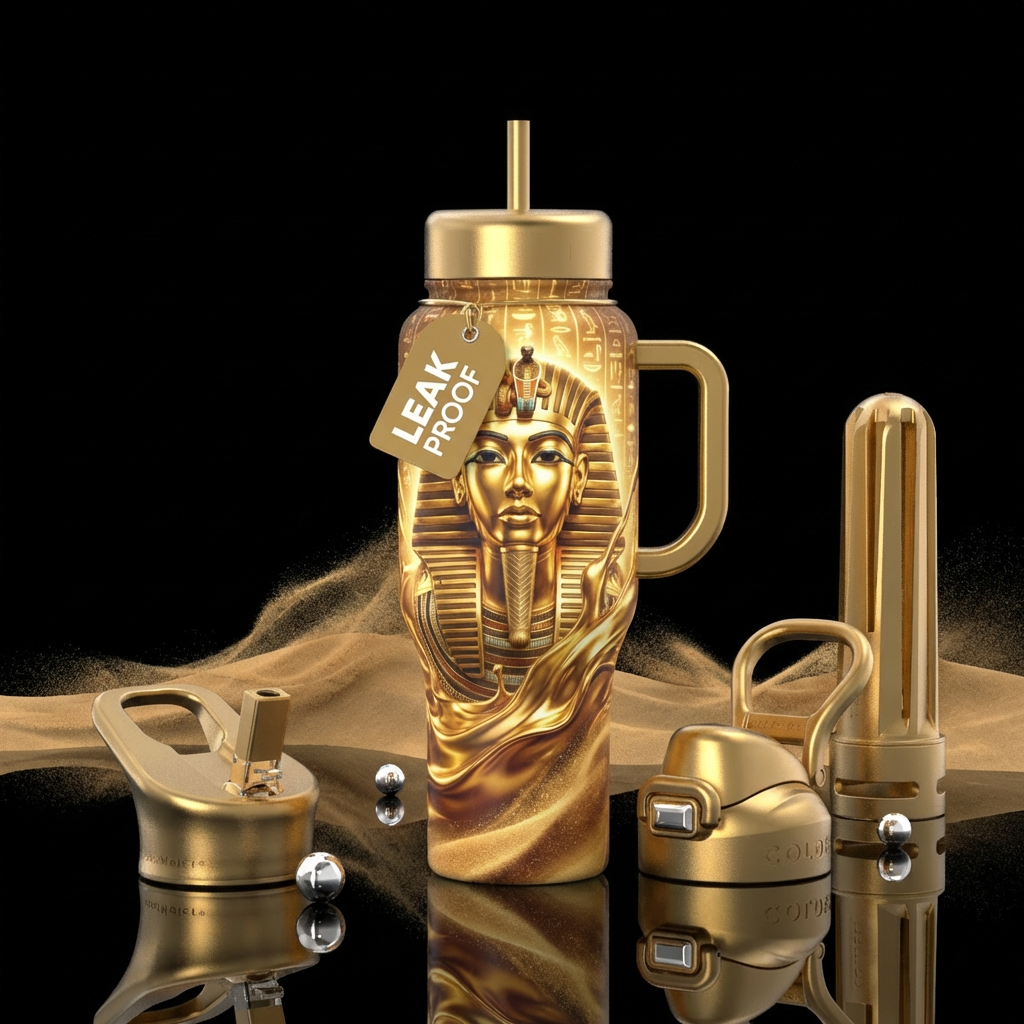 Golden Pharaoh water bottle design