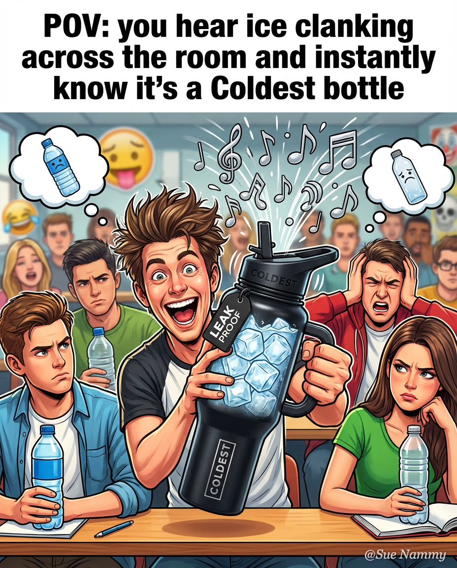 a bottle being shaken and music notes coming out b... water bottle design