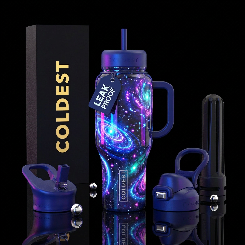 Cosmic Coldie water bottle design